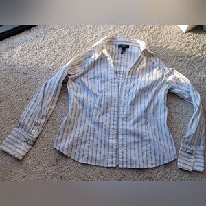 Alfani Black and White Striped Shirt